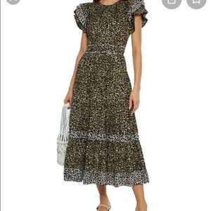 NWT ulla johnson Iona cheetah print dress size 6.